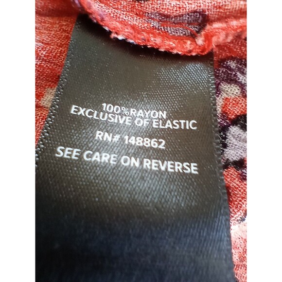 Torrid Dress Size 3 Midi Skater Smocked Gauze VNeck Orange Purple Floral 3X - Picture 8 of 9